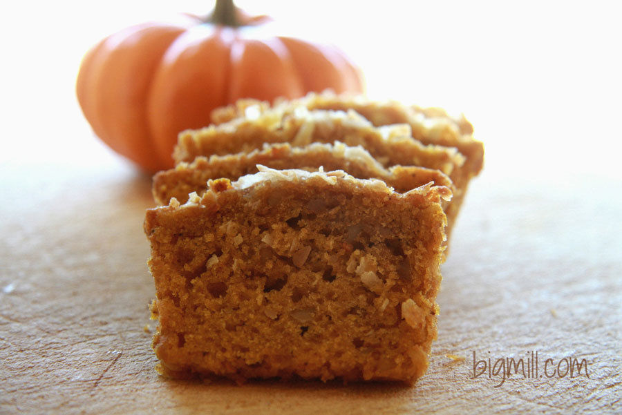 Pumpkin Bread is the perfect bread for any holiday get together. Recipe from Chloe at Big Mill | bigmill.com
