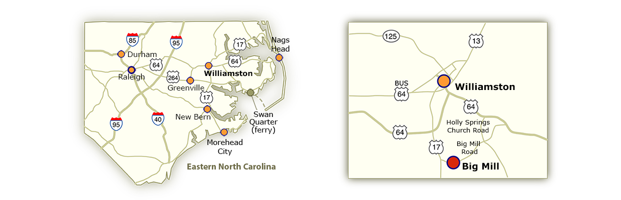 eastern NC map and local map